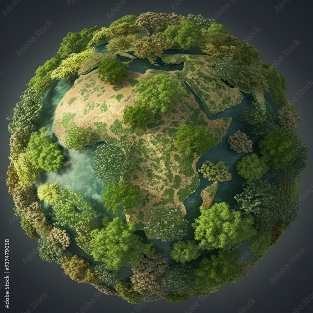 earth with a jungle and trees inside it, in the style of emphasis on character design, photorealistic eye earth with a jungle and trees inside it, in the style of emphasis on character design, photorealistic eye