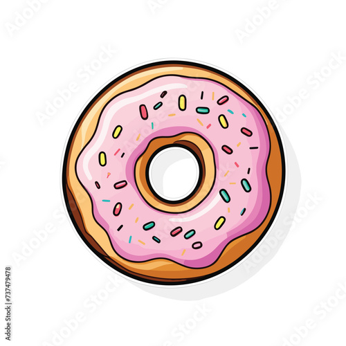 Split frosting doughnut illustration flat cartoon drawing vector design