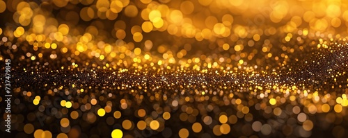 gold particles and sprinkles with bokeh background for celebration day