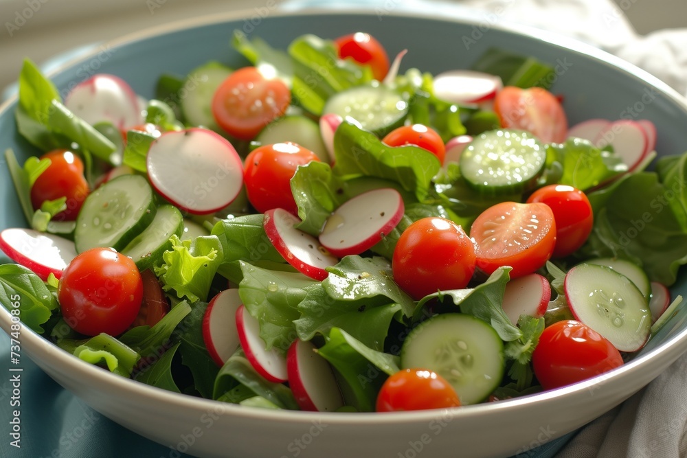 Health Day Celebration Crisp Salad with Vibrant Spring Greens
