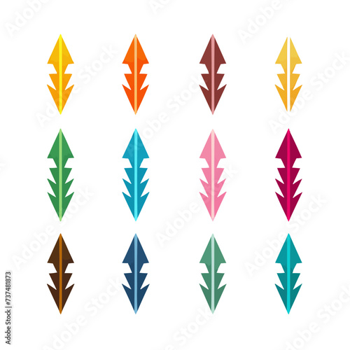 Arrow vector color set icon. Isolated color set icon weapon.Vector illustration arrow on white