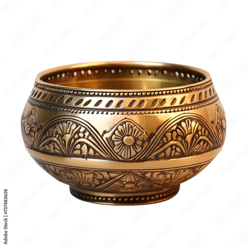Beautiful Metal Diya Brass copper Isolated On White Background Beautiful Metal Diya Brass copper Isolated On White Background