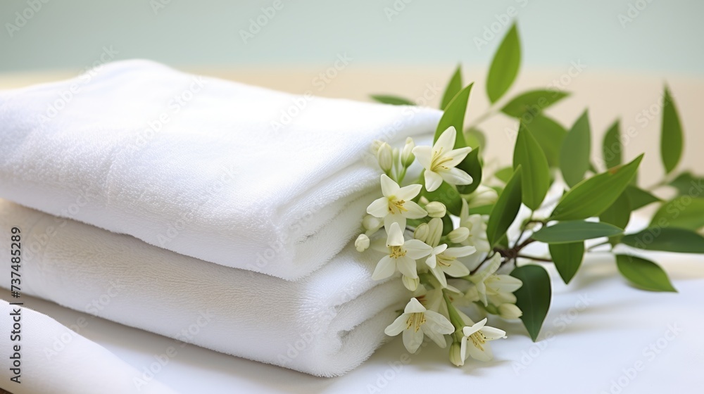 Soft and Luxurious White Towel for Bathing and Wellness - Perfect for Decoration or New Clothes. Soft and Luxurious White Towel for Bathing and Wellness - Perfect for Decoration or New Clothes.
