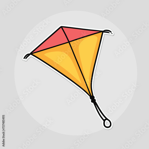 Colorful kite flying illustration on isolated background vector art