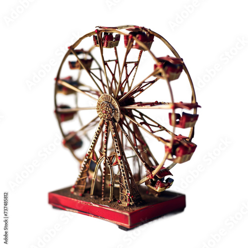 Beautiful ferris wheel isolated on white background