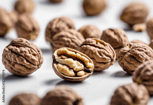 Delicious walnuts isolated on white background