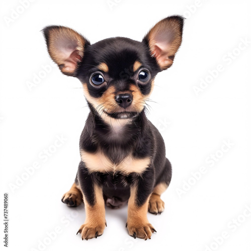 Chihuahua dog isolated on white background with full depth of field and deep focus fusion 