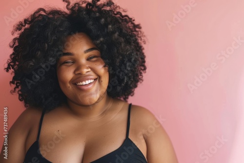 woman with obesity ,unhealthy living concept photo