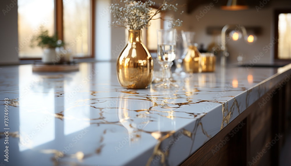Luxury apartment with modern design, elegant decoration, and bright lighting generated by AI Luxury apartment with modern design, elegant decoration, and bright lighting generated by AI