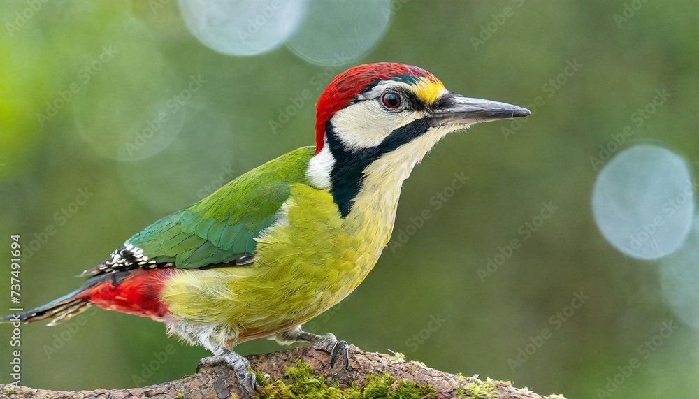 male of european green woodpecker picus viridis png isolated on ...