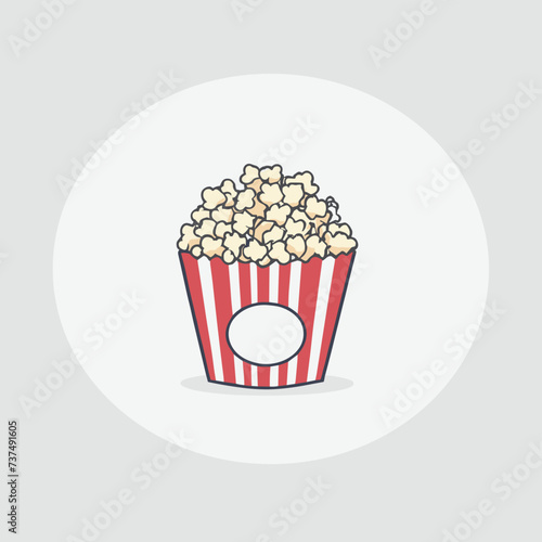 Cartoon popcorn bucket on white isolated background vector design