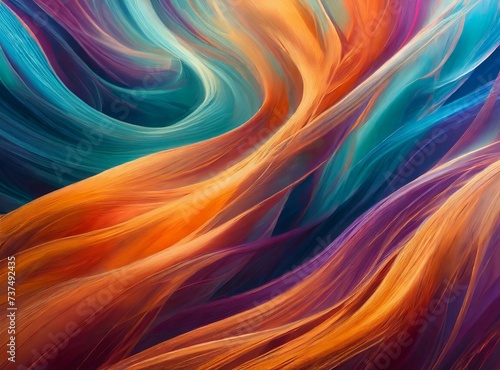 Abstract Colorful Wavy Lines Background. Digital abstract background with a fluid design