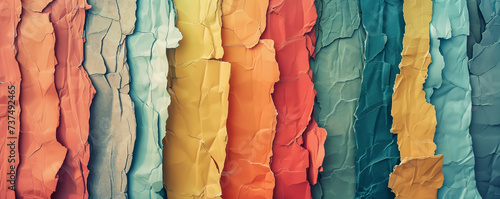 Torn paper with colorful stripes. Illustration of Ripped paper stripes background