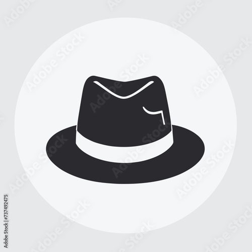 Stylish hand-drawn style fedora hat illustration flat vector design