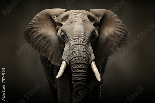 Verdant Jungle elephant nature. Water trunk. Generate Ai