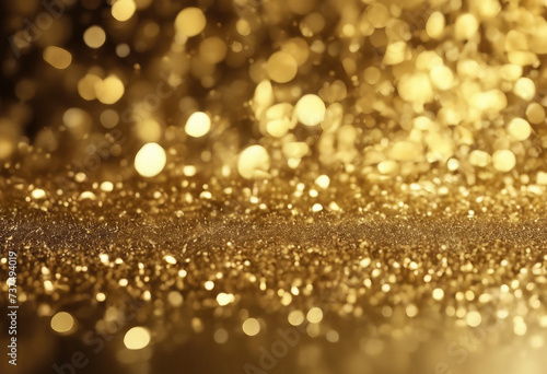 Abstract golden celebration holiday lights background