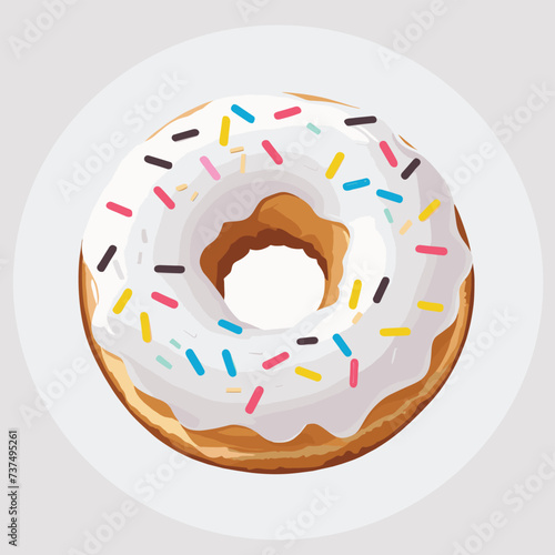 Split frosting doughnut illustration flat cartoon drawing vector design