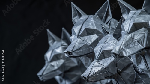 A pack of origami wolves 