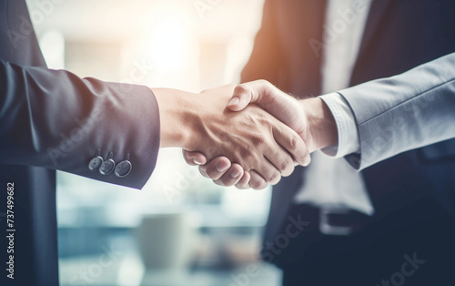 Merger and Acquisition Handshake: Focus on Hands Shot