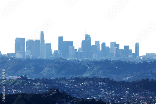 Hazy skyline view of Los An...