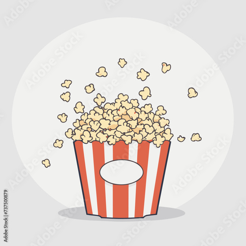 Cartoon popcorn bucket on white isolated background vector design