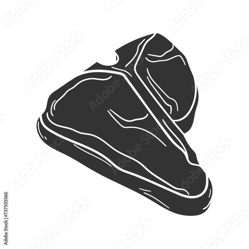 T Bone Steak Icon Silhouette Illustration. Beef Vector Graphic Pictogram Symbol Clip Art. Doodle Sketch Black Sign.