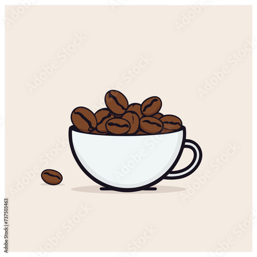 Illustration of roasted coffee beans