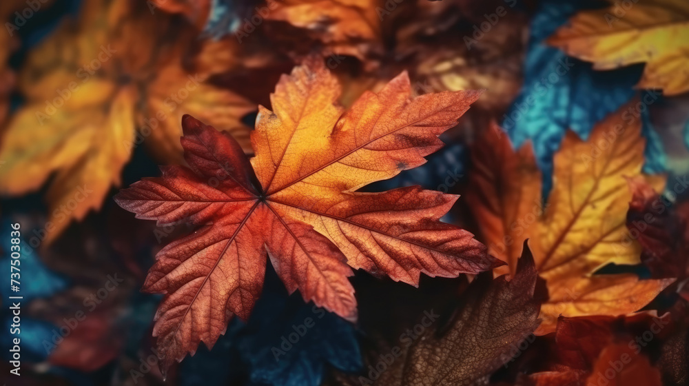 Background of autumn leaves in different colors Background of autumn leaves in different colors