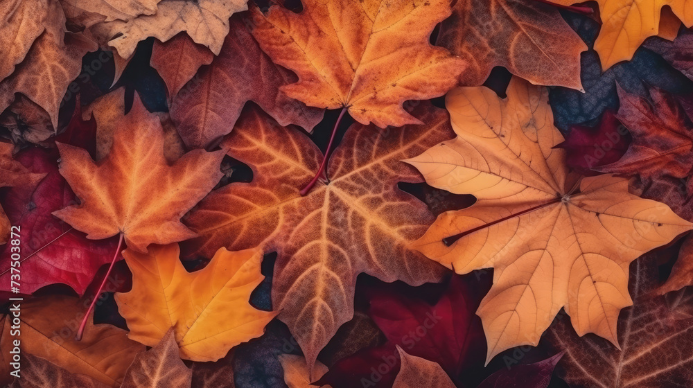 Background of autumn leaves in different colors Background of autumn leaves in different colors