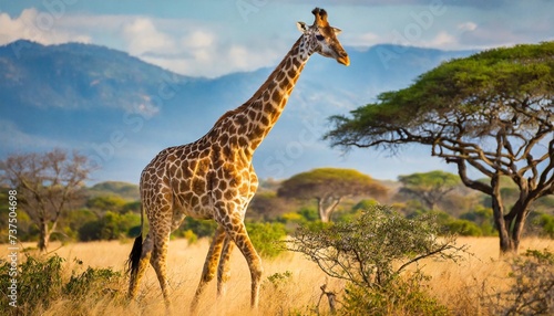 giraffes in the african savannah