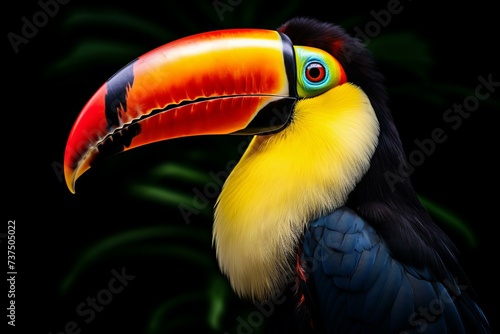 Tropical toucan. Forest jungle bird. Generate Ai © juliars