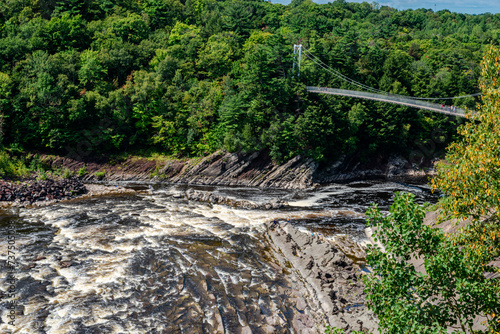 Chaudière Falls is a 35-meter-high waterfall in Lévis, Quebec along the Chaudière River. It is part of the regional Parc des Chutes-de-la-Chaudière