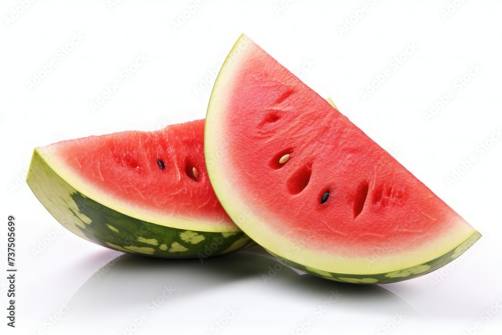 Sliced of watermelon isolated on white background. Sliced of watermelon isolated on white background.