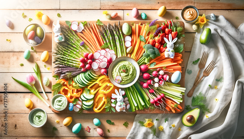 Wallpaper Mural Easter Celebration Vegetable Platter with Hummus and Edible Flowers Torontodigital.ca