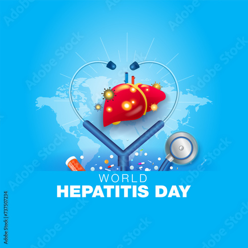 World Hepatitis Day concept. Hepatitis Theme and awareness poster. Vector illustration.