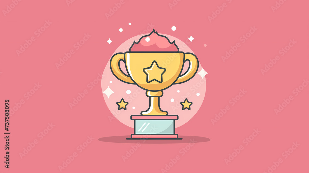 Cartoon Victory Trophy with Sparkles icon - Symbol of Achievement and ...