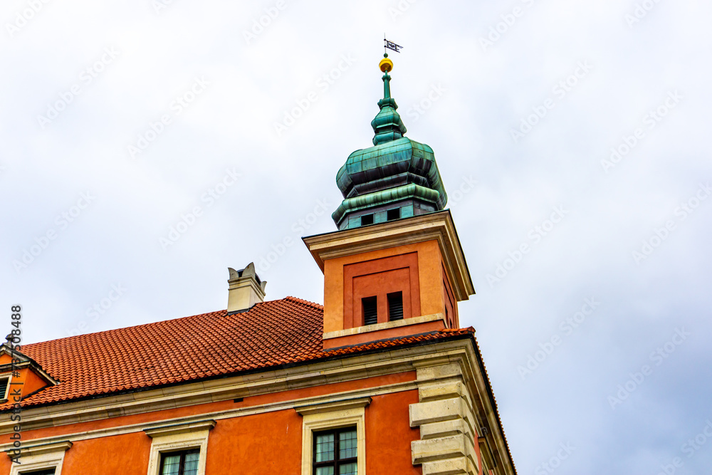 Royal Palace in historic Warsaw city center, Poland, October 2023.