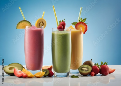 summer smoothie cocktail menu advertisement banner  created using AI generative technology