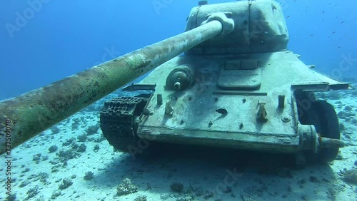Old tank underwater close to Hurghada in Egypt, Red Sea