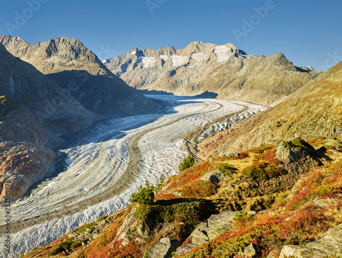 Aletschgletscher nahe Bettmeralp, Wannenhorn, Wallis, Schweiz photo