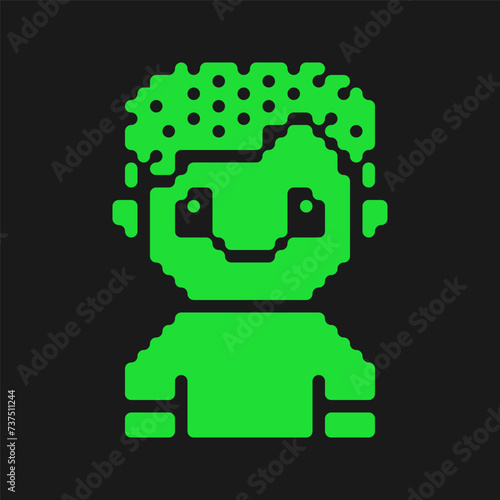 Man clubber cartoon vector illustration. Rave psychedelic 90s style.