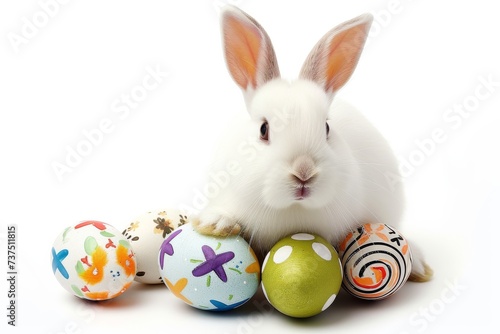 Wallpaper Mural Happy Easter Eggs Basket Easter Sunday. Bunny in flower easter red brick decoration Garden. Cute hare 3d wit easter rabbit spring illustration. Holy week red jasmine card wallpaper Rose Lace Torontodigital.ca