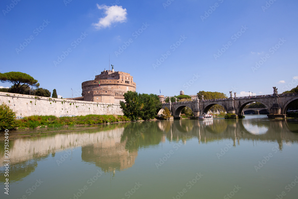 Sant'Angelo Bridge in Rome, and the Sant'Angelo Castle