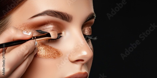 A makeup artist is applying...