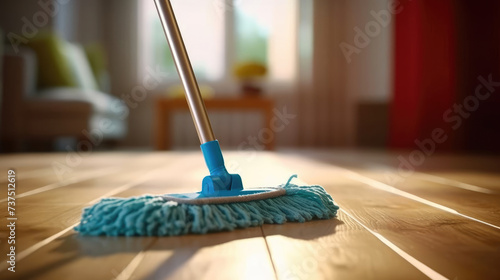 Wallpaper Mural Clean the floor with a blue mop Torontodigital.ca