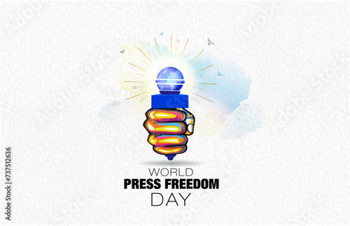 World press freedom day concept or Freedom of mass media, education, news and Journalism background.