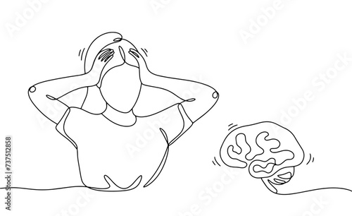 Woman. Head. Injury. Pain. Concussion