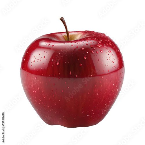 red apple isolated on white or transparent background