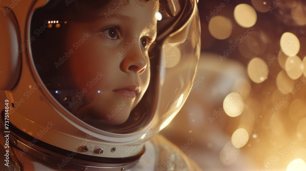 a child does an astronaut suit, space explorer