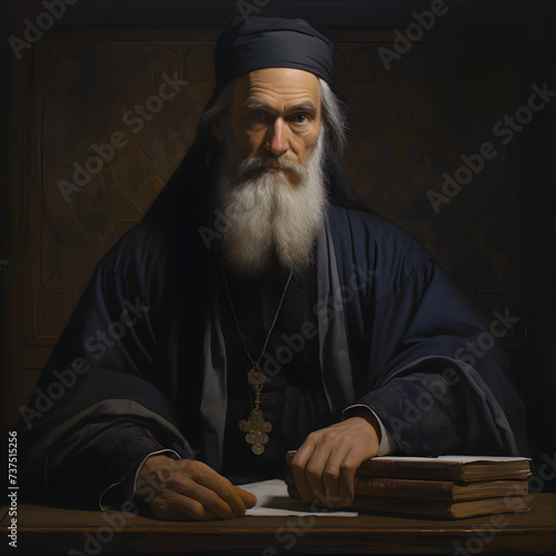 Portrait of Doctor John Wycliffe, who was an influential theologian from the 14th century. photo